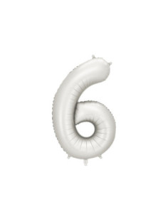 Balon foliowy Cyfra ''6'', 86cm, srebrny