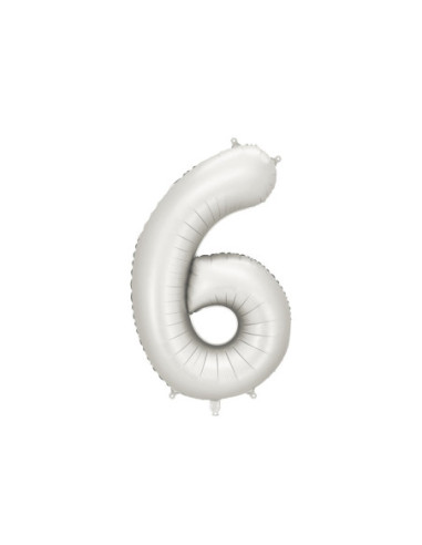Balon foliowy Cyfra ''6'', 86cm, srebrny