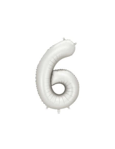Balon foliowy Cyfra ''6'', 86cm, srebrny