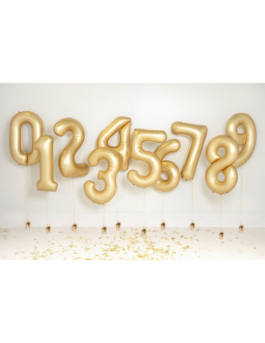 Balon foliowy Cyfra '6', 86cm, złoty
