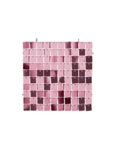 Panel cekinowy, kwadraty, jasny różowy, 30x30 cm