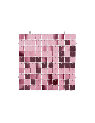 Panel cekinowy, kwadraty, jasny różowy, 30x30 cm