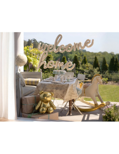 Balon foliowy Welcome Home, 335x71 cm, cappuccino