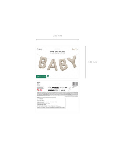 Balon foliowy Baby, 140x43 cm, beż