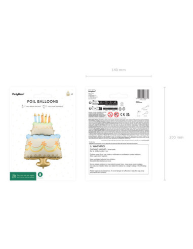 Balon foliowy Tort, 62x104 cm, mix
