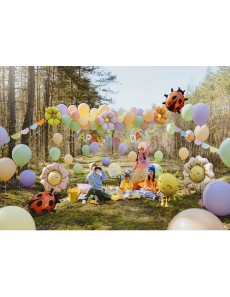 Balony foliowe do girland Stokrotki, średnica 65 cm, mix (1 op. / 4 szt.)
