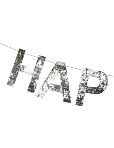 Baner Happy Birthday, 2.2m, srebrny
