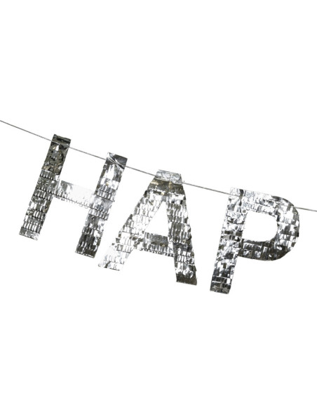 Baner Happy Birthday, 2.2m, srebrny