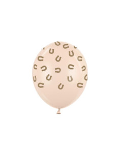 Balony 30 cm, Podkowy, alabastrowy (1 op. / 6 szt.)