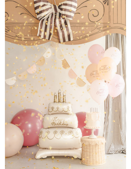 Balony 30 cm, Happy Birthday, mix różowy (1 op. / 50 szt.)