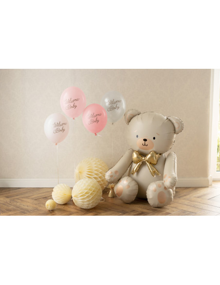 Balony 30 cm, Welcome Baby, mix różowy (1 op. / 6 szt.)