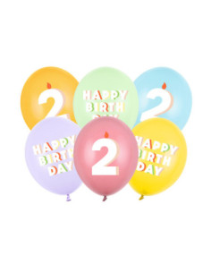 Balony 30 cm, 2, mix (1 op. / 6 szt.)