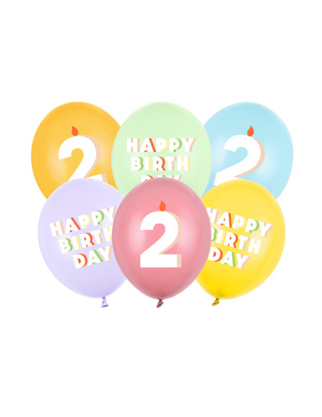 Balony 30 cm, 2, mix (1 op. / 6 szt.)
