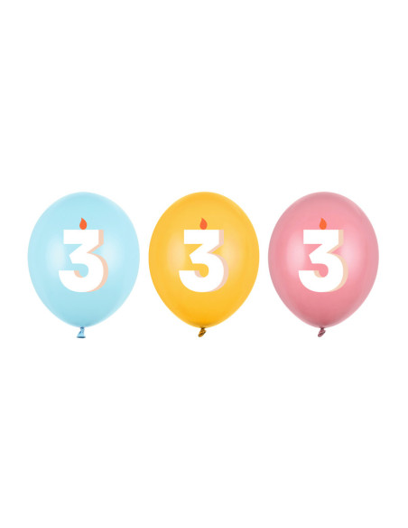 Balony 30 cm, 3, mix (1 op. / 50 szt.)