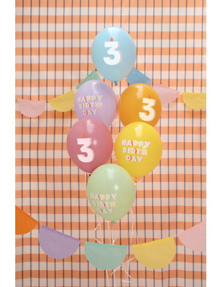 Balony 30 cm, 3, mix (1 op. / 6 szt.)