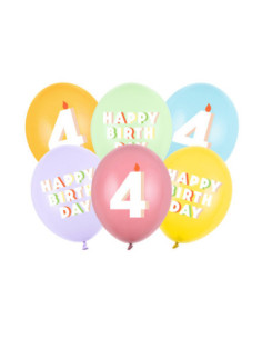 Balony 30 cm, 4, mix (1 op. / 6 szt.)