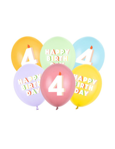 Balony 30 cm, 4, mix (1 op. / 6 szt.)