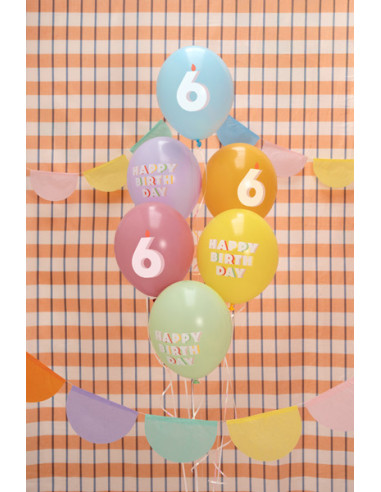 Balony 30 cm, 6, mix (1 op. / 6 szt.)