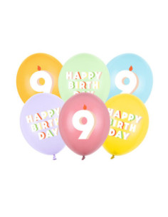 Balony 30 cm, 9, mix (1 op. / 6 szt.)