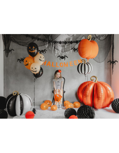 Stojący balon foliowy Dynia 3D, 90x90 cm, pomarańczowy
