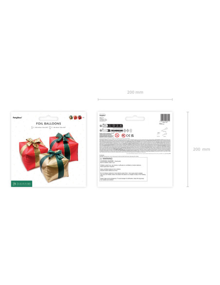 Balony foliowe Prezenty, 34 x 36 cm, mix (1 op. / 3 szt.)