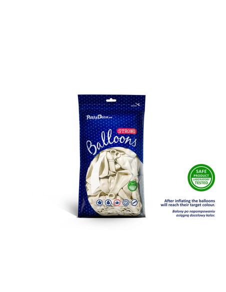 Balony Strong 12cm, Metallic Pure White (1 op. / 100 szt.)