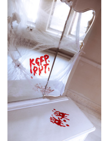 Żelowe naklejki na okno Keep Out, czerwony