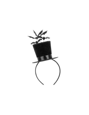 Opaska Cylinder z Nietoperzami, 19x26 cm, czarny