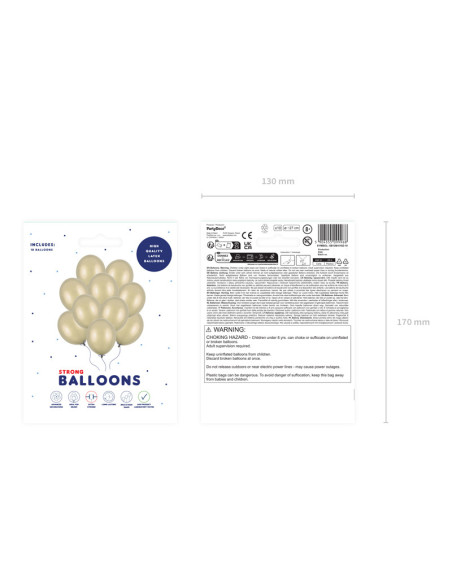 Balony Strong 27 cm, Metallic Cold Gold (1 op. / 10 szt.)