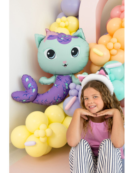 Balon foliowy Kocie uszy Gabi, 21.5x21 cm, mix (1 op. / 6 szt.)
