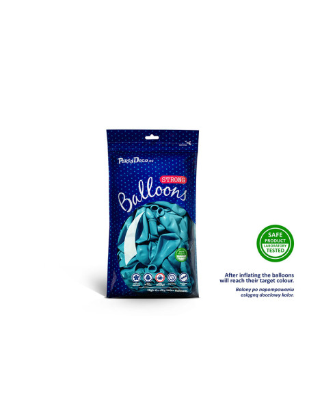 Balony Strong 12cm, Metallic Caribb. Blue (1 op. / 100 szt.)