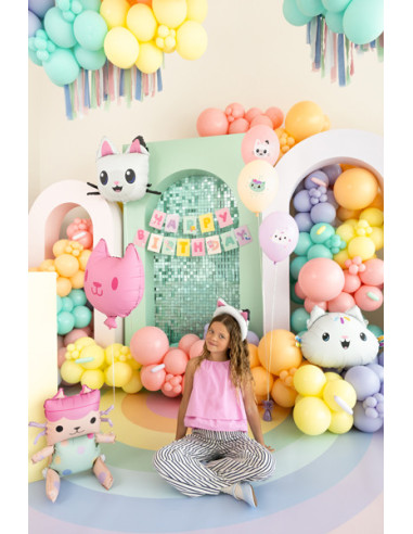 Baner Happy Birthday Koci Domek Gabi, 180 x 15 cm, mix