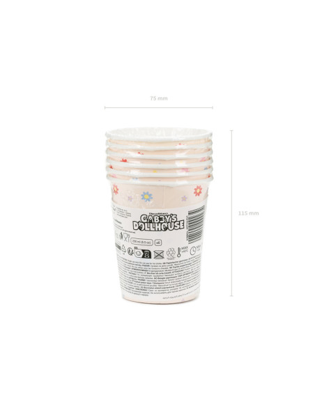 Kubeczki Koci Domek Gabi, mix, 250 ml (1 op. / 6 szt.)