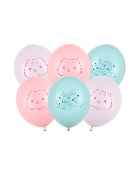 Balony Strong 27 cm, Koci Domek Gabi, mix (1 op. / 6 szt.)