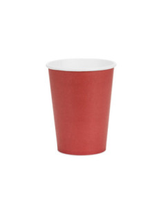 Kubeczki papierowe, ciemny czerwony, 250ml (1 op. / 6 szt.)