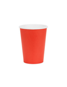 Kubeczki papierowe, czerwony, 250ml (1 op. / 6 szt.)