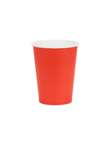 Kubeczki papierowe, czerwony, 250ml (1 op. / 6 szt.)