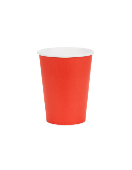 Kubeczki papierowe, czerwony, 250ml (1 op. / 6 szt.)