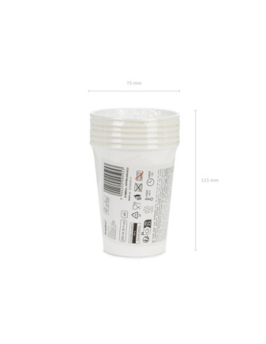 Kubeczki papierowe, biały, 250ml (1 op. / 6 szt.)