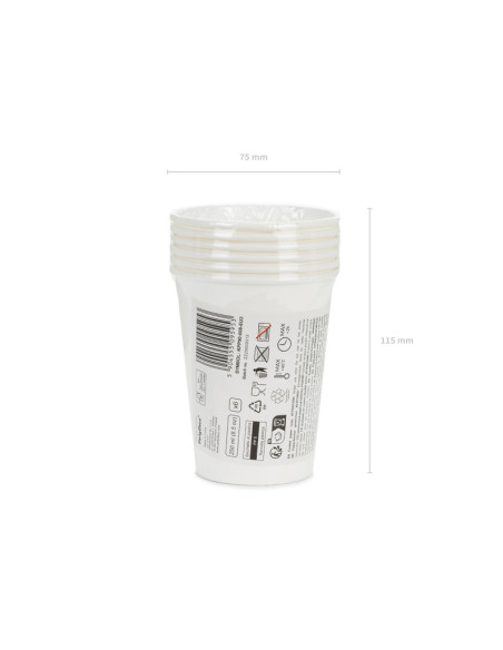Kubeczki papierowe, biały, 250ml (1 op. / 6 szt.)