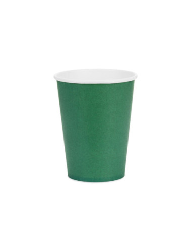 Kubeczki papierowe, ciemny zielony, 250ml (1 op. / 6 szt.)