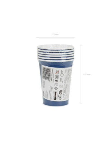 Kubeczki papierowe, granatowy, 250ml (1 op. / 6 szt.)