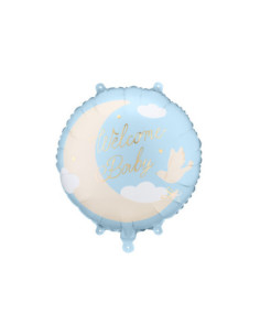 Balon foliowy pastylka ''Welcome Baby'', 35x35 cm, jasnoniebieski