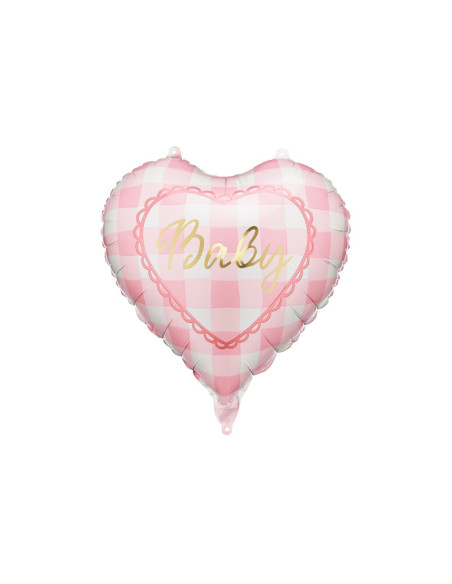 Balon foliowy serce ''Baby'', 35 cm, jasnoróżowy