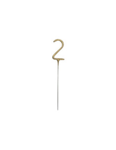 Zimne ognie Cyfra 2, złoty, 15cm