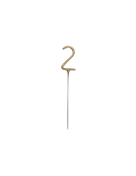 Zimne ognie Cyfra 2, złoty, 15cm