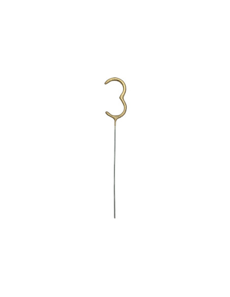 Zimne ognie Cyfra 3, złoty, 15cm