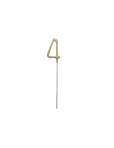 Zimne ognie Cyfra 4, złoty, 15cm