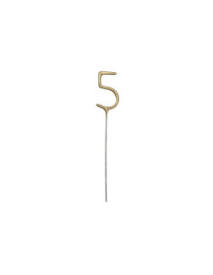 Zimne ognie Cyfra 5, złoty, 15cm