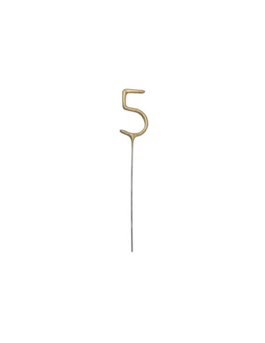Zimne ognie Cyfra 5, złoty, 15cm